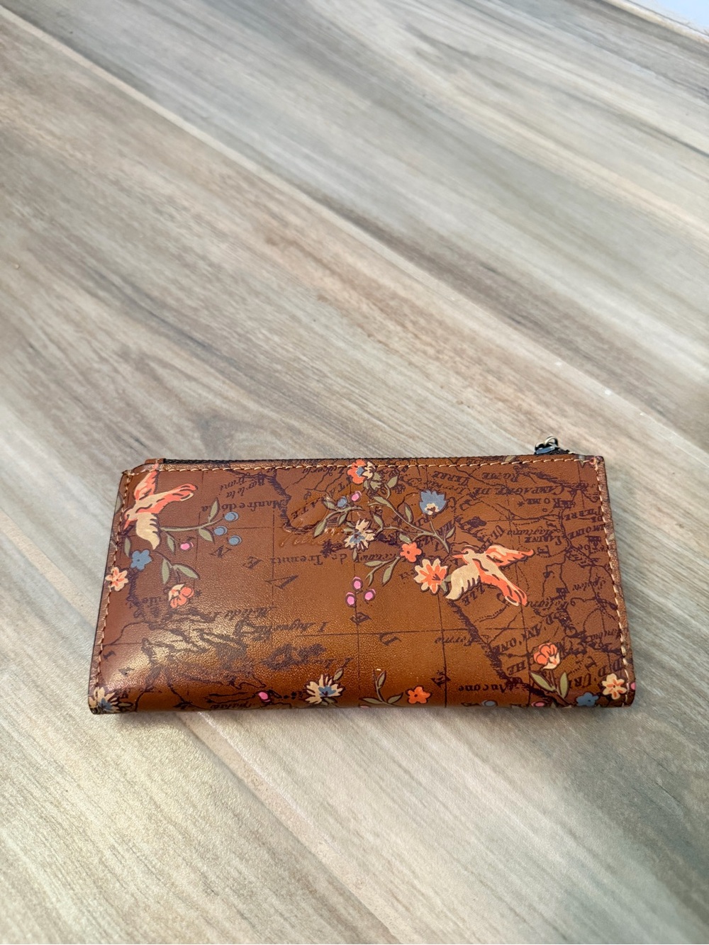 Patricia Nash Leather Floral Map-Print Bag and Wallet - Picture 10 of 13